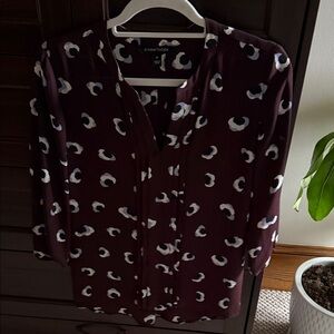 41 Hawthorn Burgundy Blouse with Cream Accents